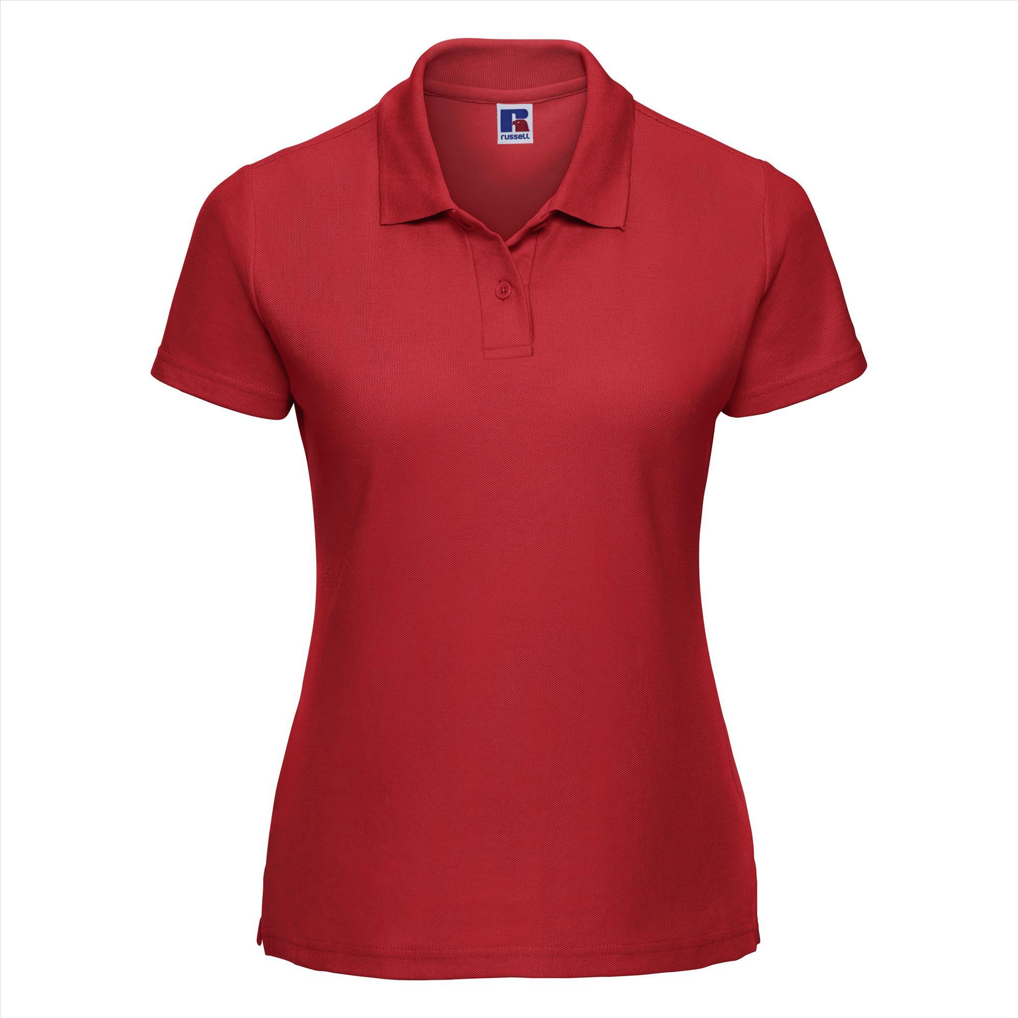 Dames polo helder rood perfect voor bedrukking te personaliseren