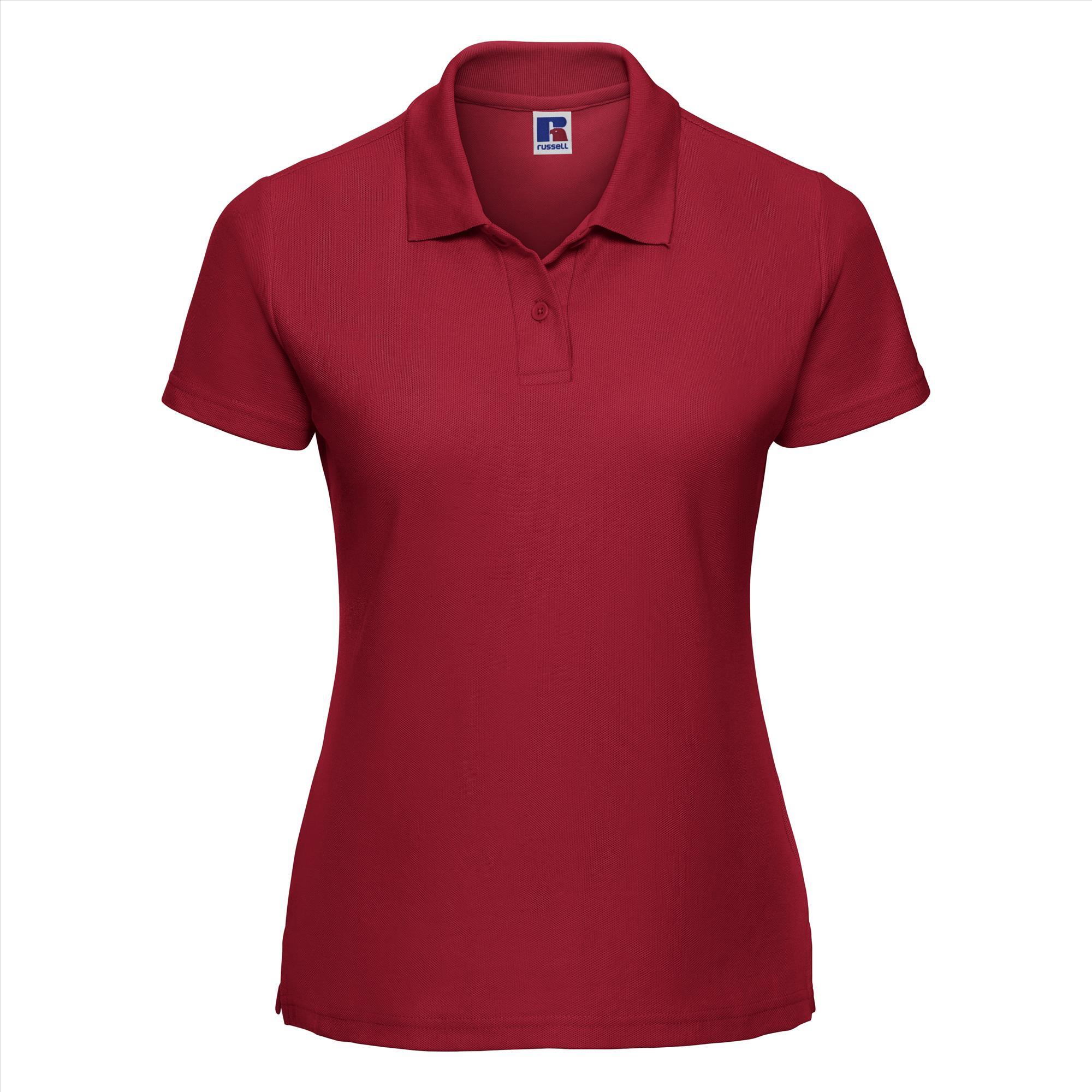 Dames polo rood perfect voor bedrukking te personaliseren