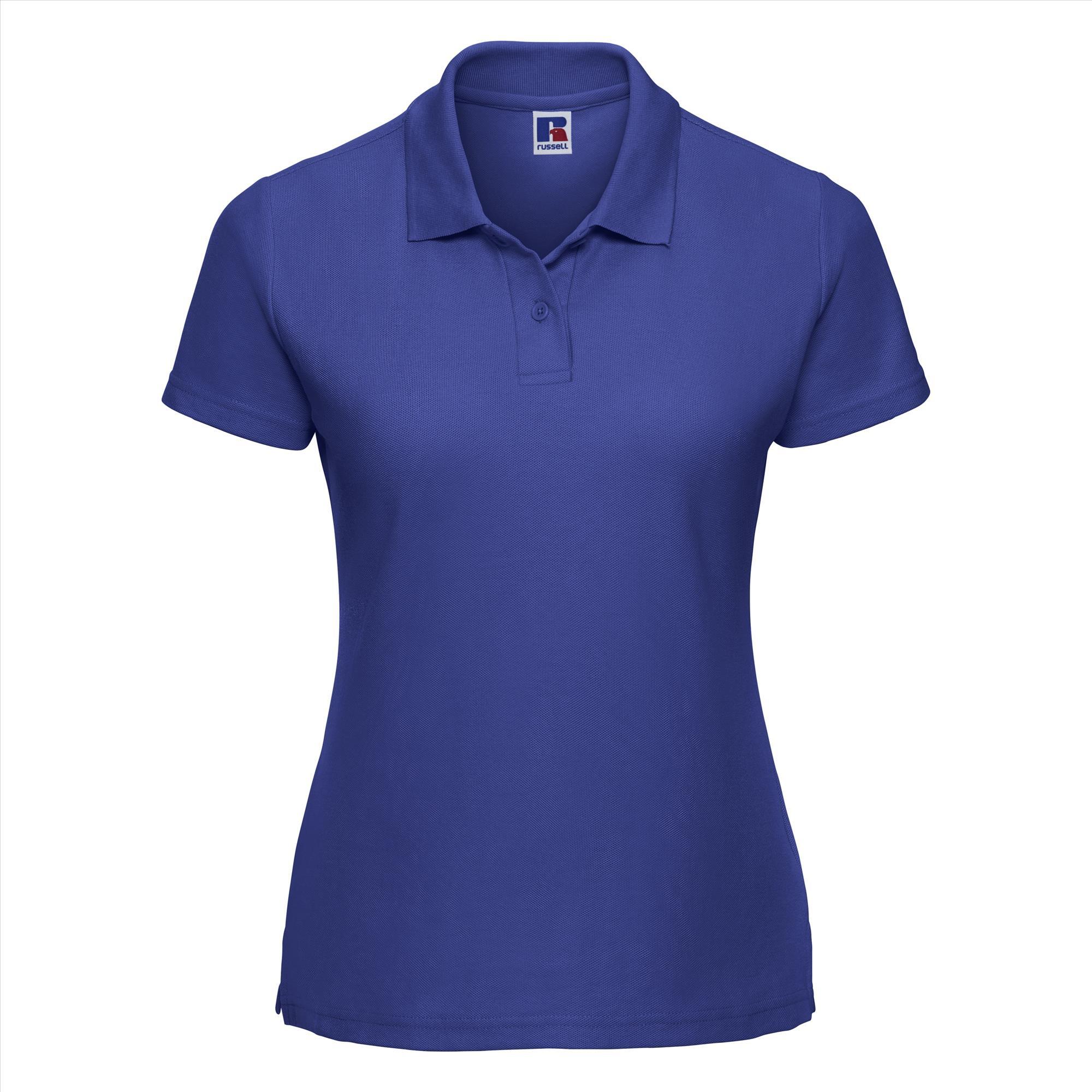 Dames polo royal blauw perfect voor bedrukking te personaliseren