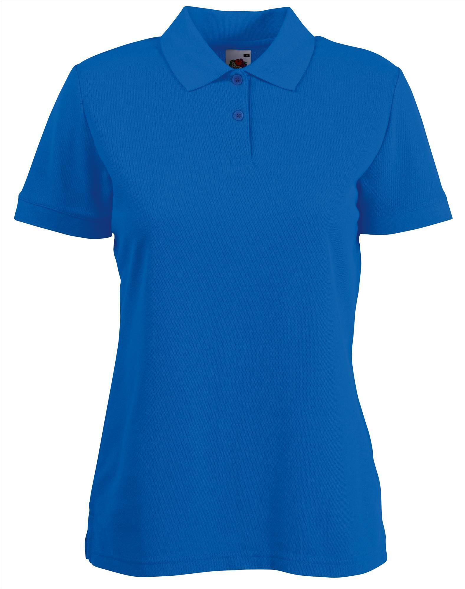 Dames polo royal blauw te personaliseren bedrukken polo