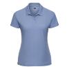 Dames polo sky blauw perfect voor bedrukking te personaliseren