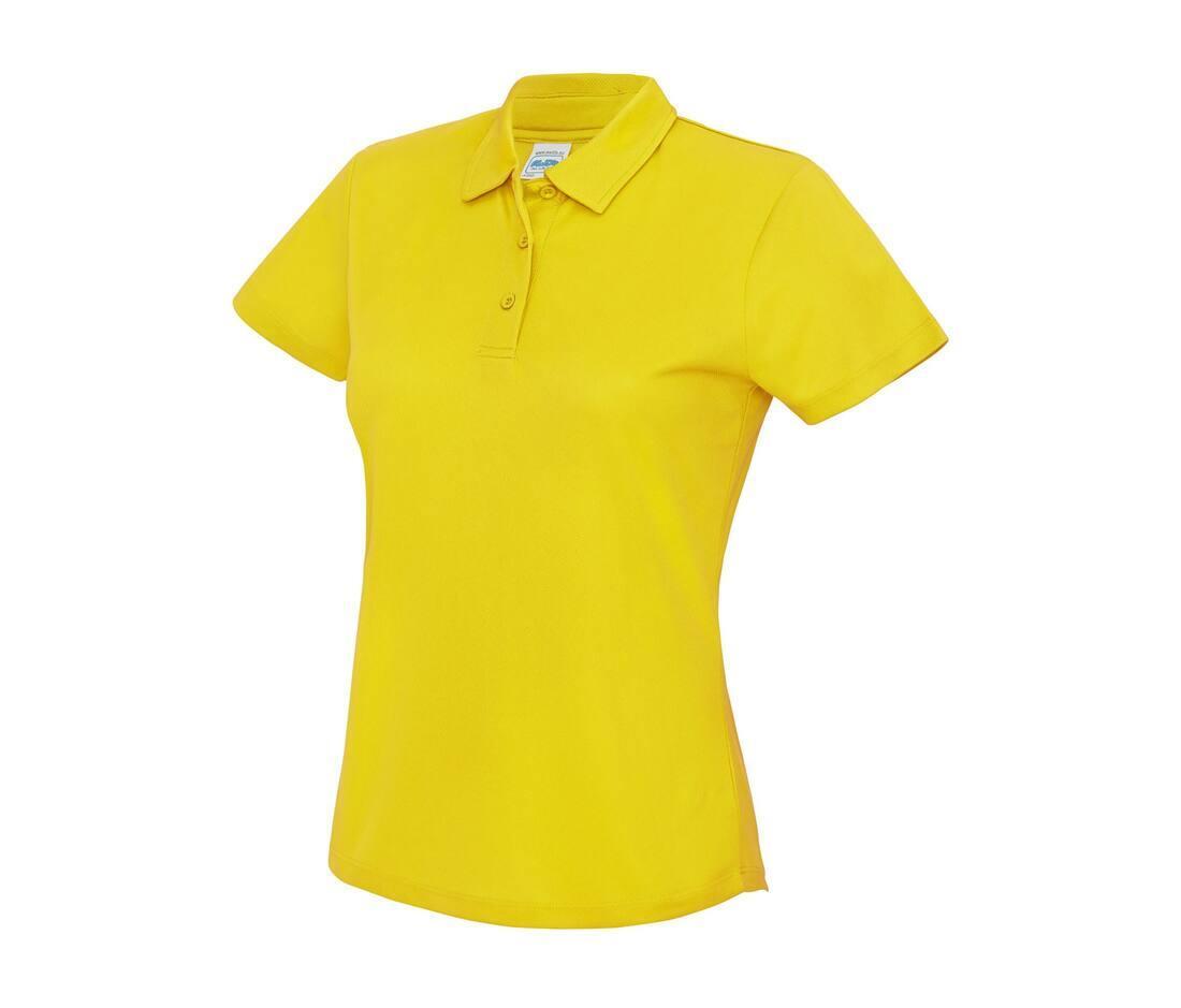 Dames polo sport shirtje geel bedrukbaar te personaliseren