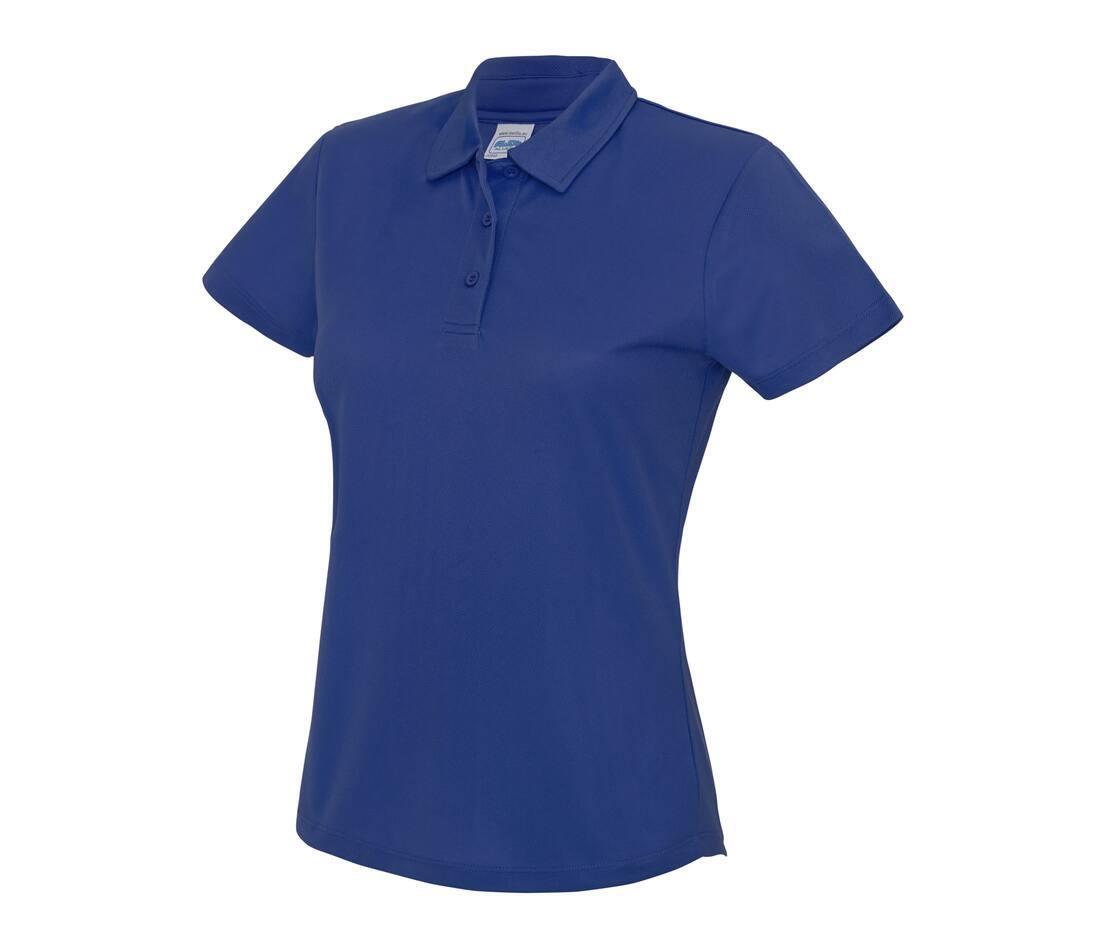 Dames polo sport shirtje royal blauw bedrukbaar te personaliseren