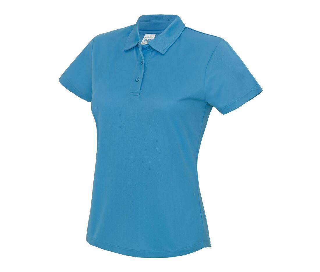 Dames polo sport shirtje sapphire blauw bedrukbaar te personaliseren