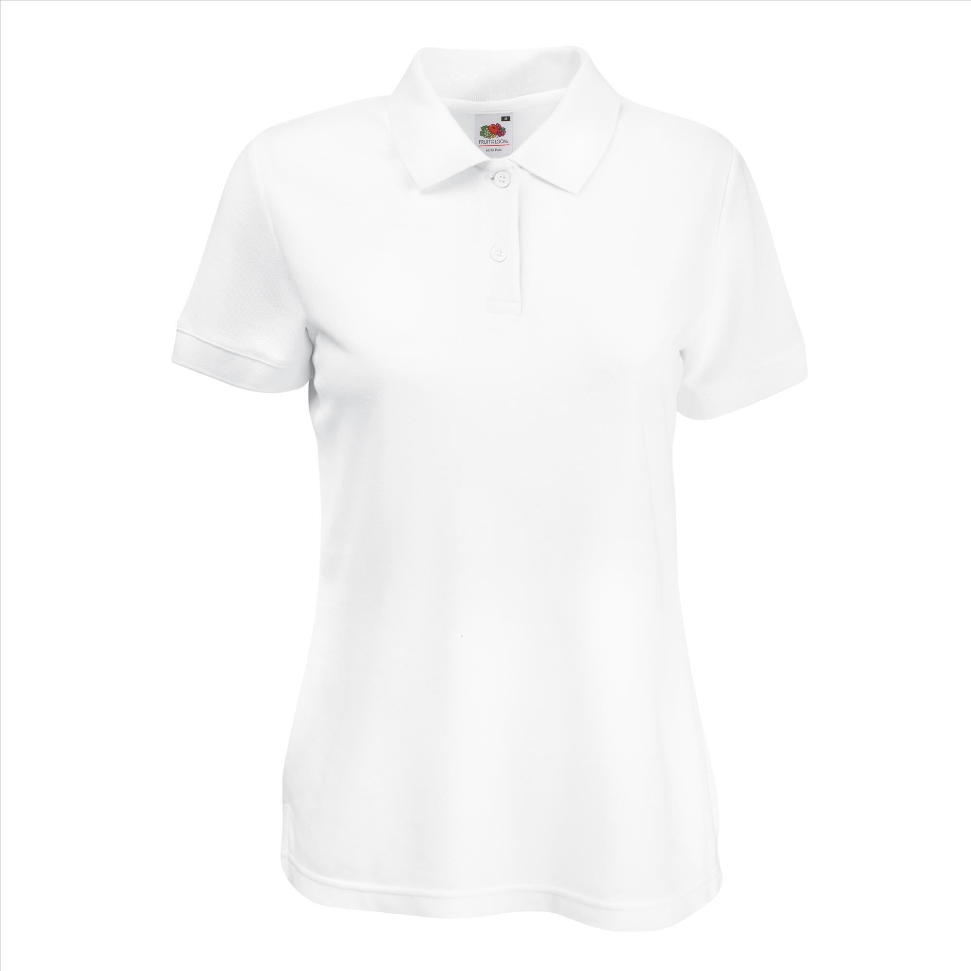 Dames polo wit te personaliseren bedrukken polo