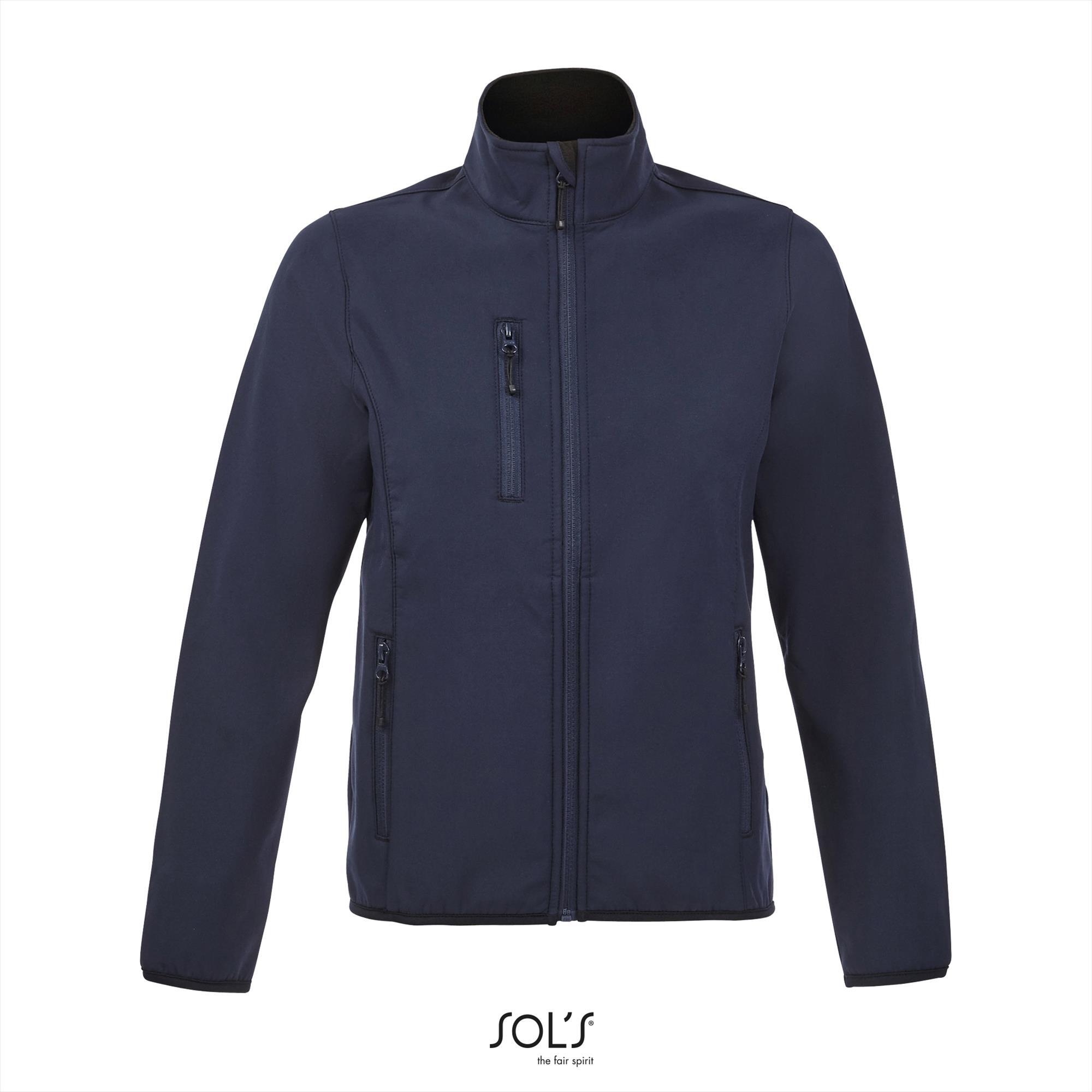 Dames softshell donkerblauw Ademend, winddicht, waterafstotend