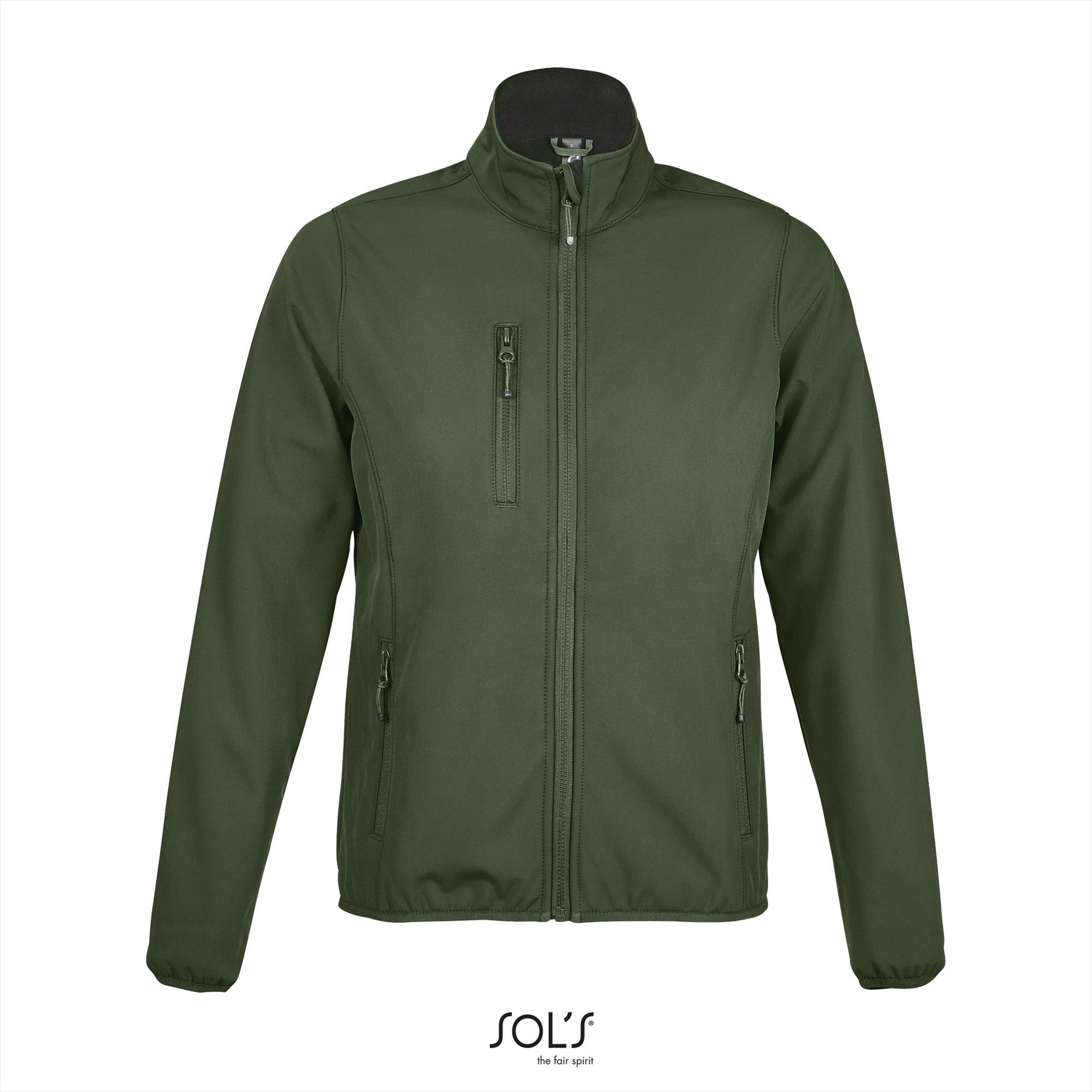 Dames softshell groen Ademend, winddicht, waterafstotend