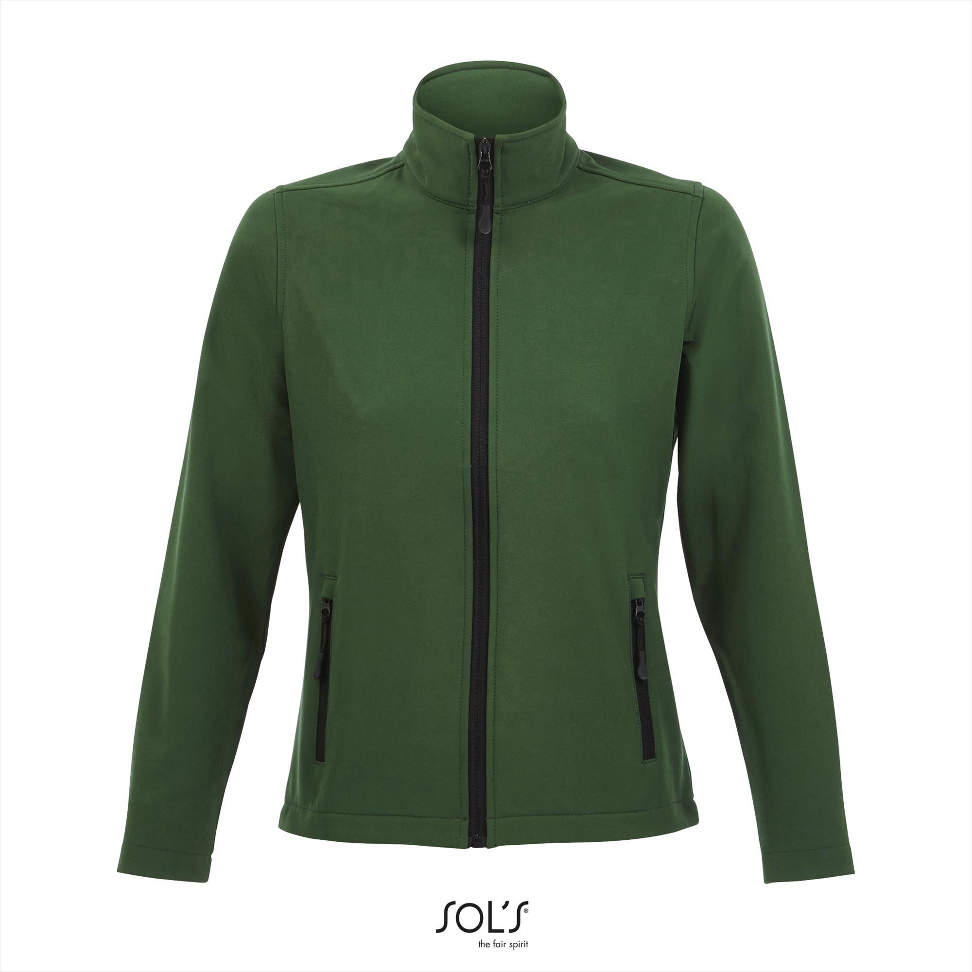 Dames softshell jas flessengroen