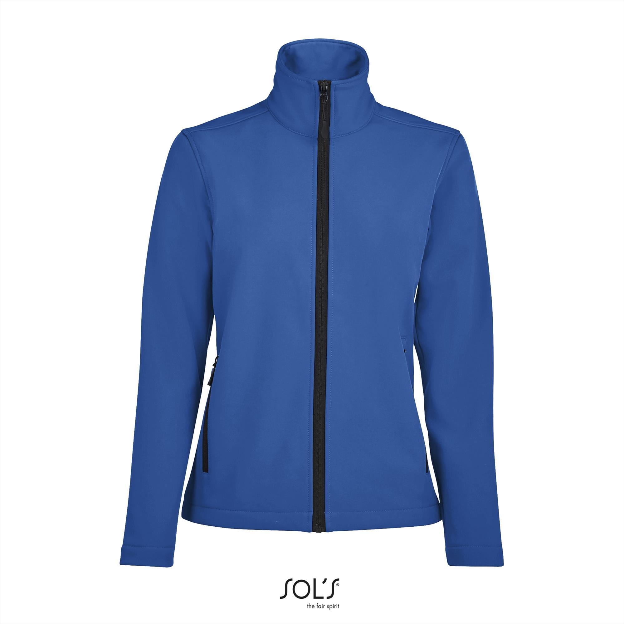 Dames softshell jas royal blauw