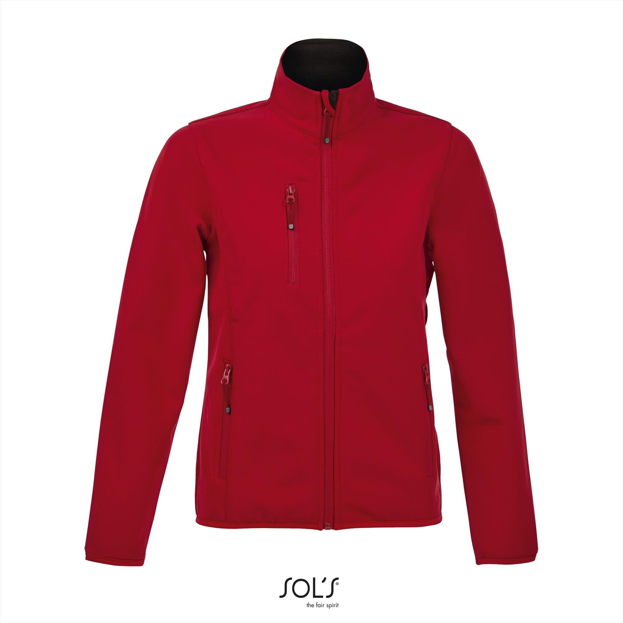 Dames softshell peper rood Ademend, winddicht, waterafstotend