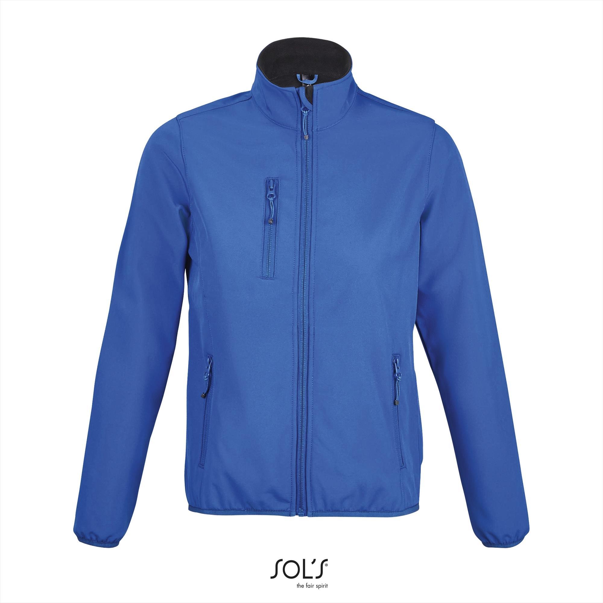 Dames softshell royal blauw Ademend, winddicht, waterafstotend