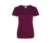 Dames sport T-shirt bordeaux bedrukbaar personaliseren met team logo