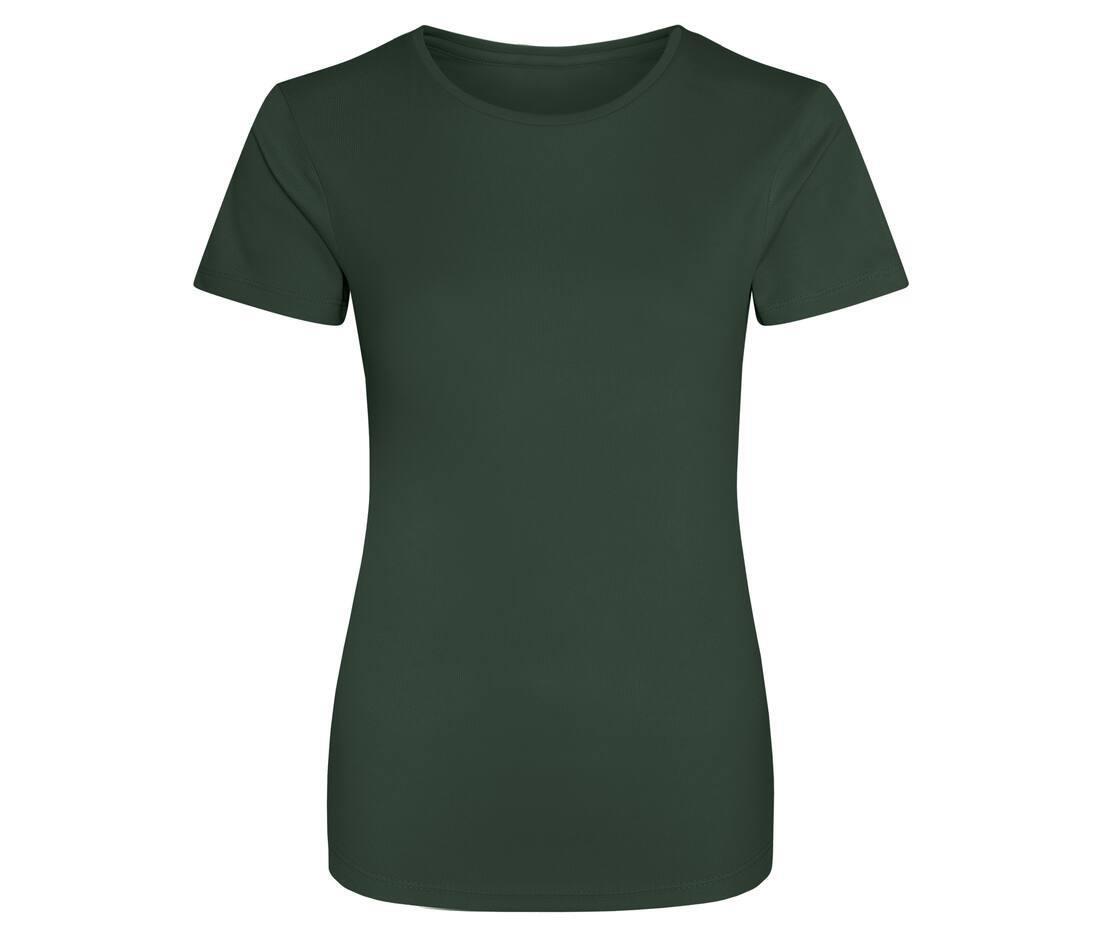 Dames sport T-shirt flessengroen bedrukbaar personaliseren met team logo