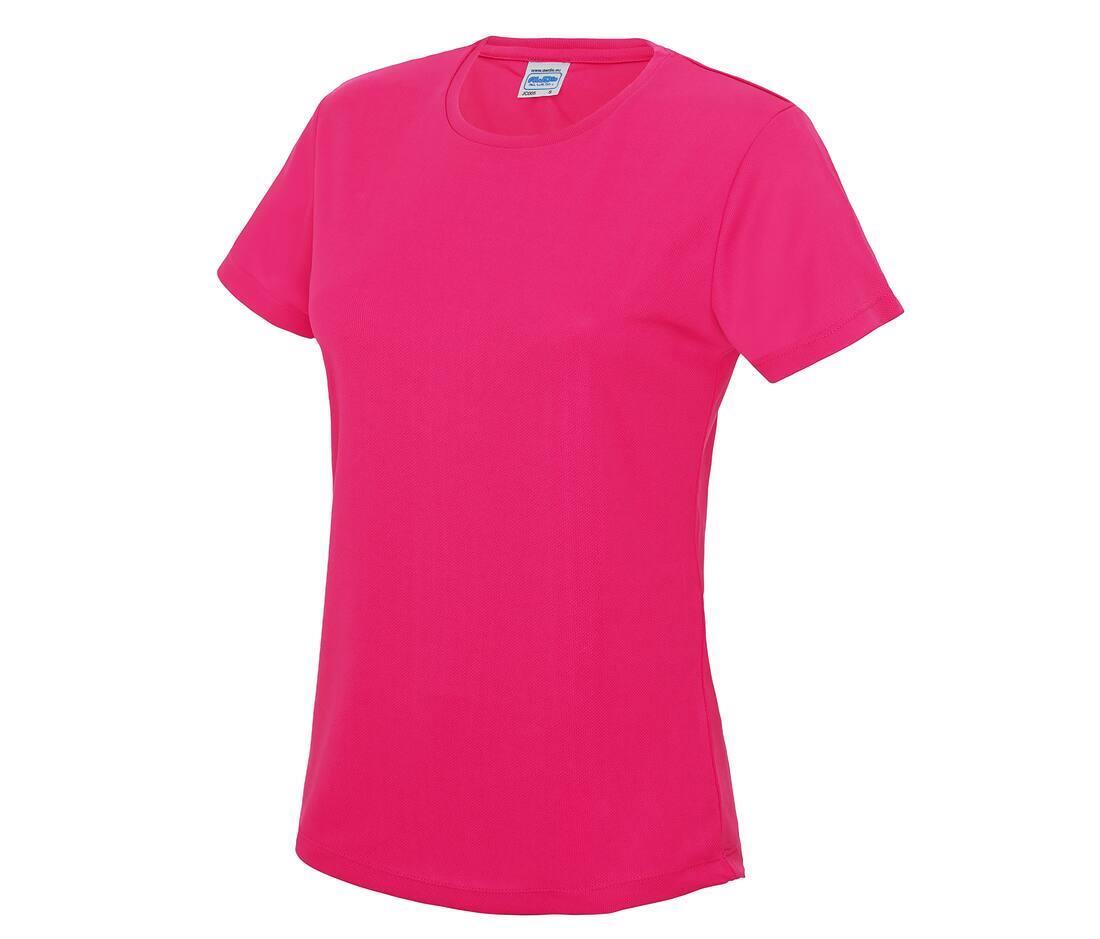 Dames sport T-shirt fuchsia roze  bedrukbaar personaliseren met team logo