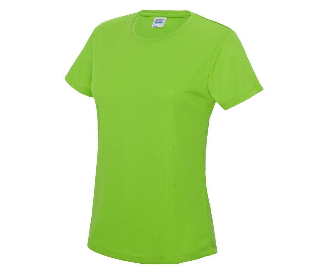 Dames sport T-shirt groen bedrukbaar personaliseren met team logo