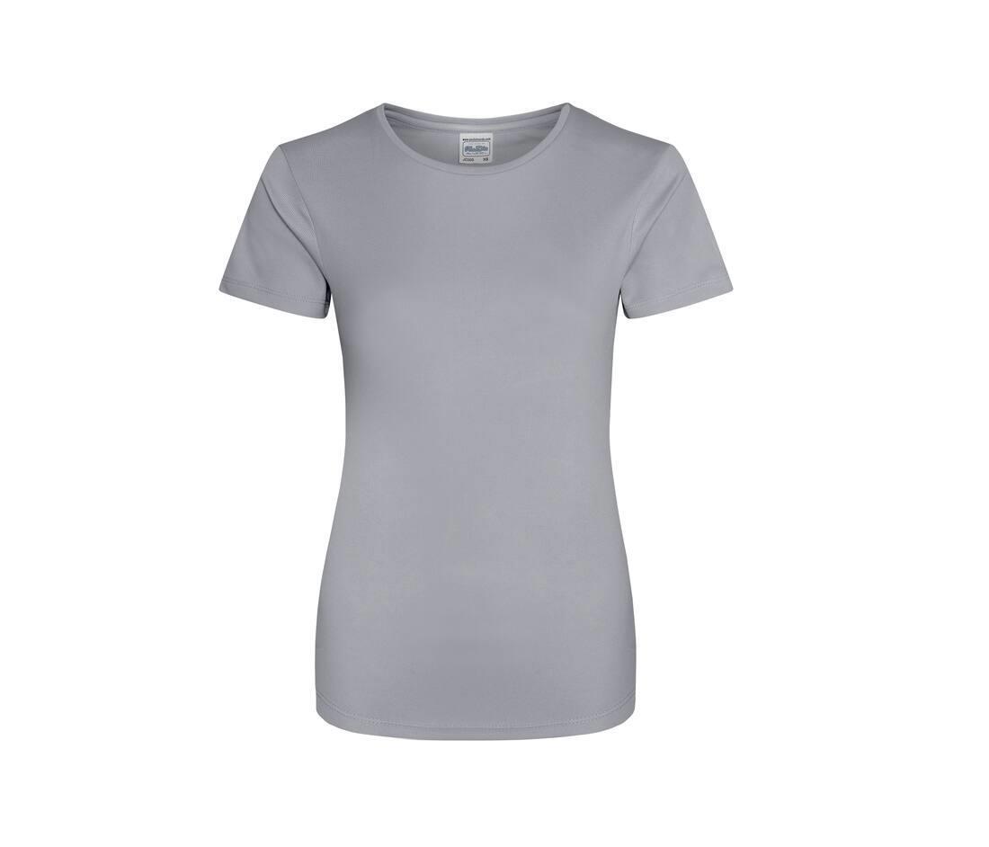 Dames sport T-shirt heide grijs bedrukbaar personaliseren met team logo