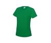 Dames sport T-shirt kermitgroen bedrukbaar personaliseren met team logo
