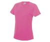 Dames sport T-shirt roze bedrukbaar personaliseren met team logo