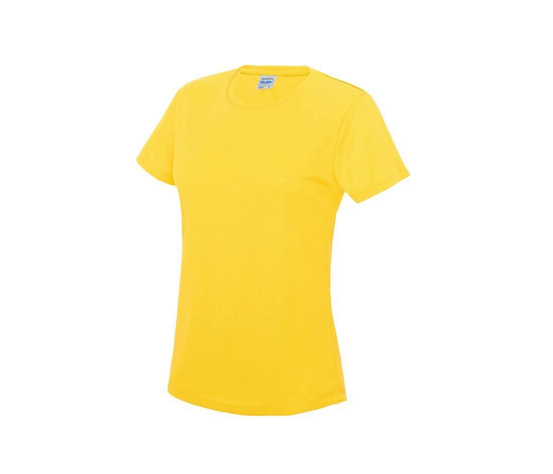Dames sport T-shirt sun yellow bedrukbaar personaliseren met team logo