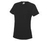 Dames sport T-shirt zwart bedrukbaar personaliseren met team logo