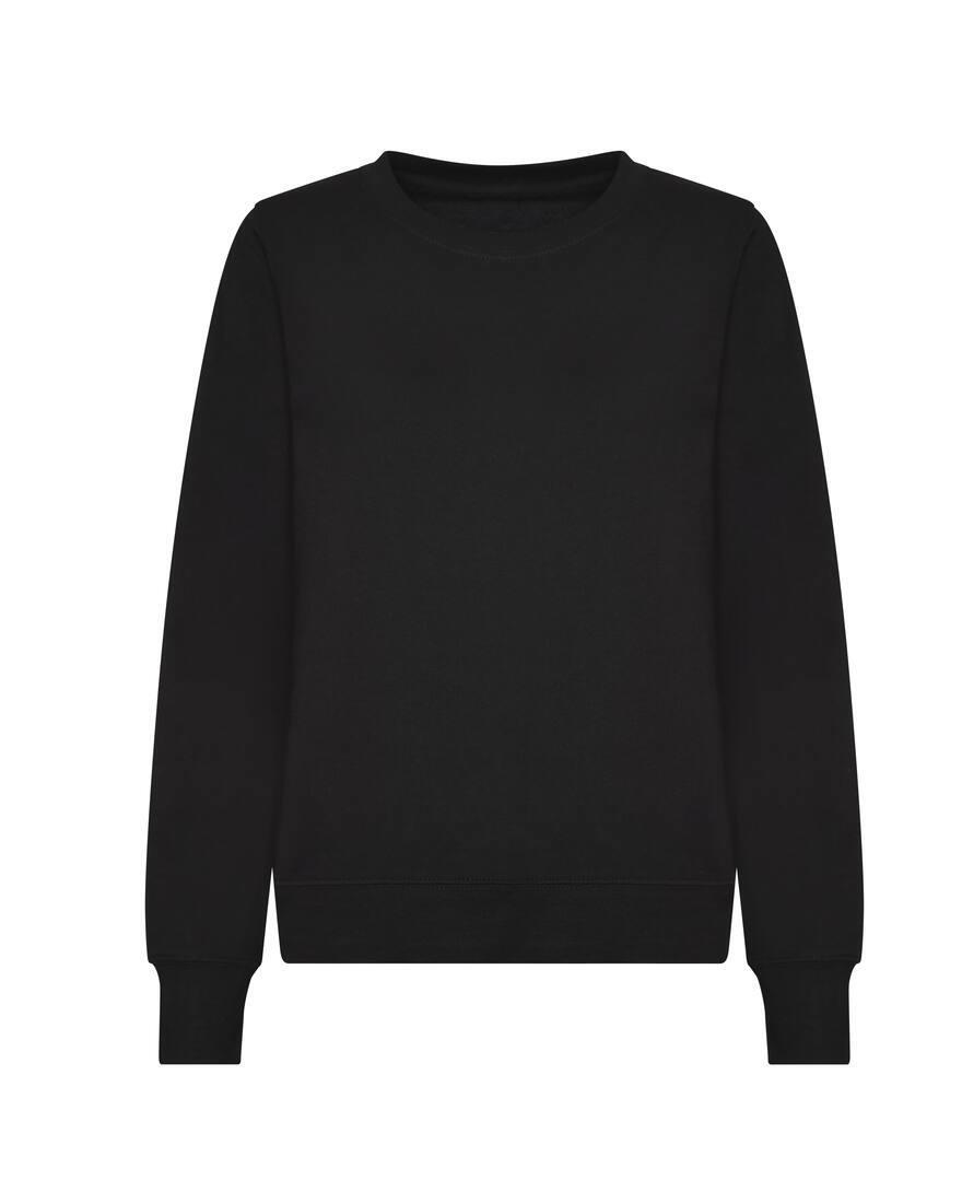 Dames sweater deep black te personaliseren