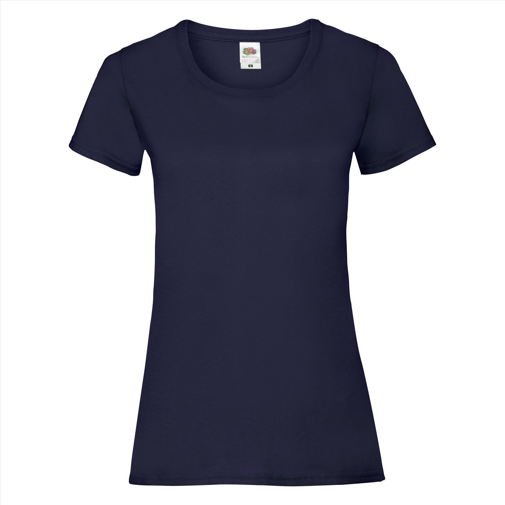 Dames T-shirt donkerblauw te personaliseren te bedrukken