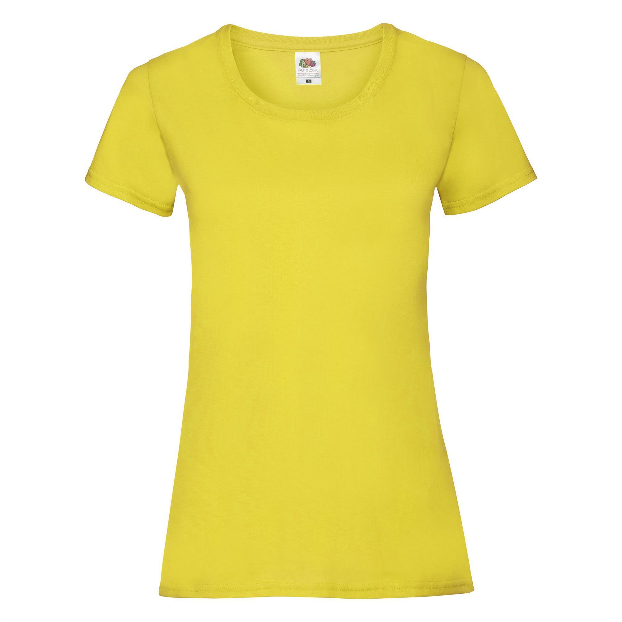 Dames T-shirt geel te personaliseren te bedrukken