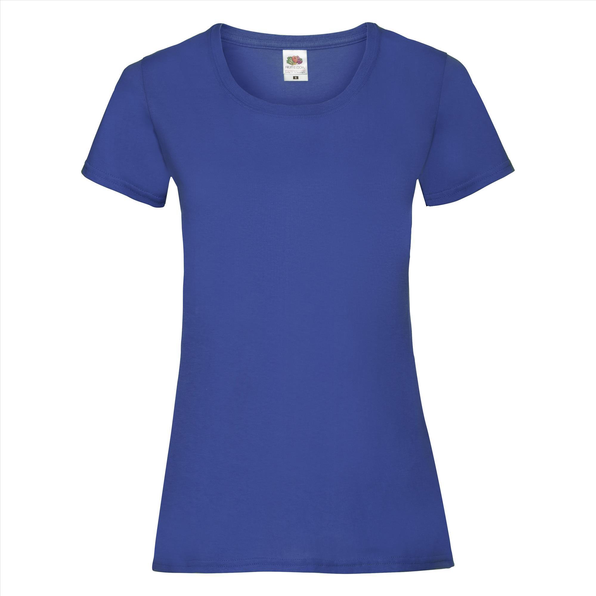 Dames T-shirt royal blauw te personaliseren te bedrukken
