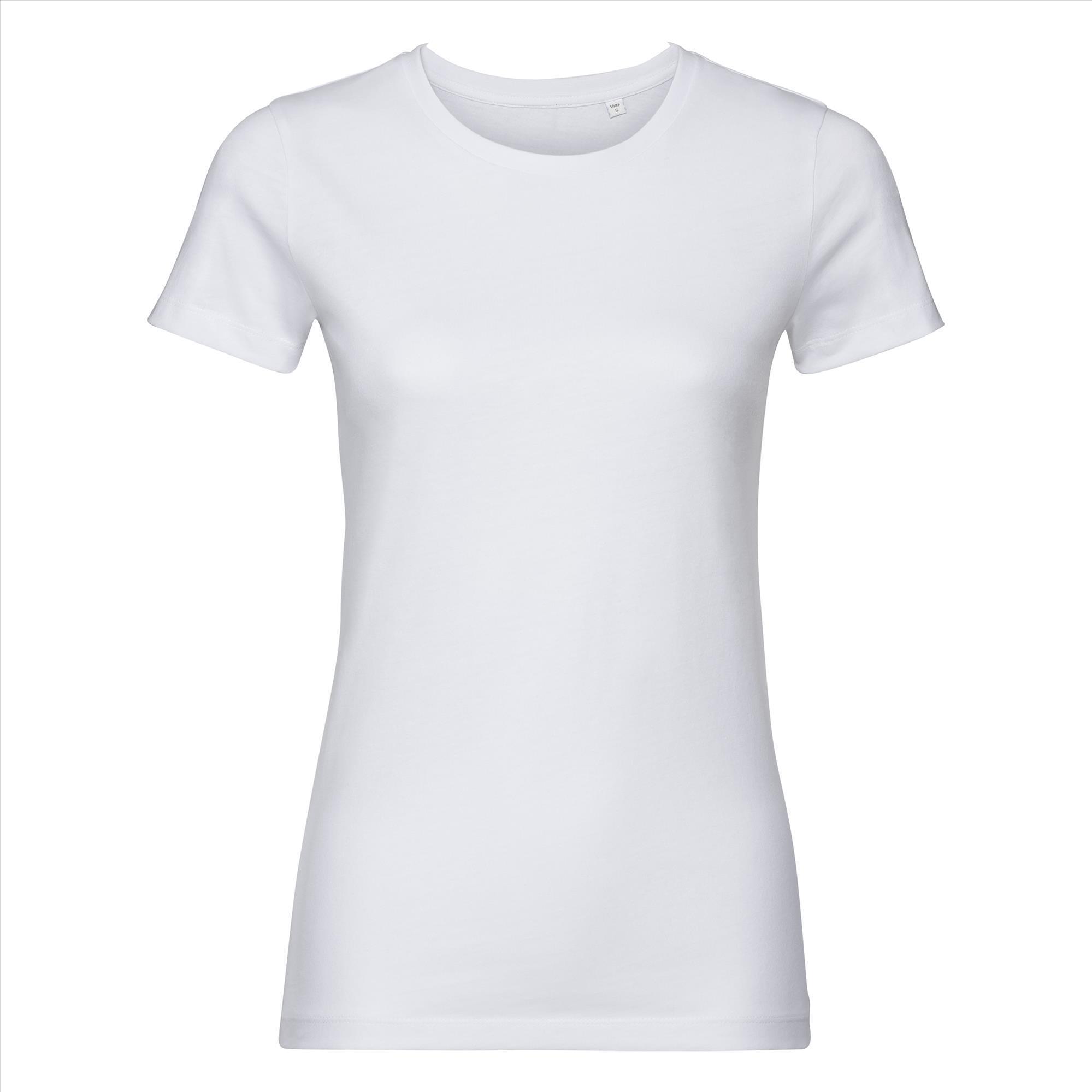 Dames T-shirt wit bedrukbaar te personaliseren duurzaam