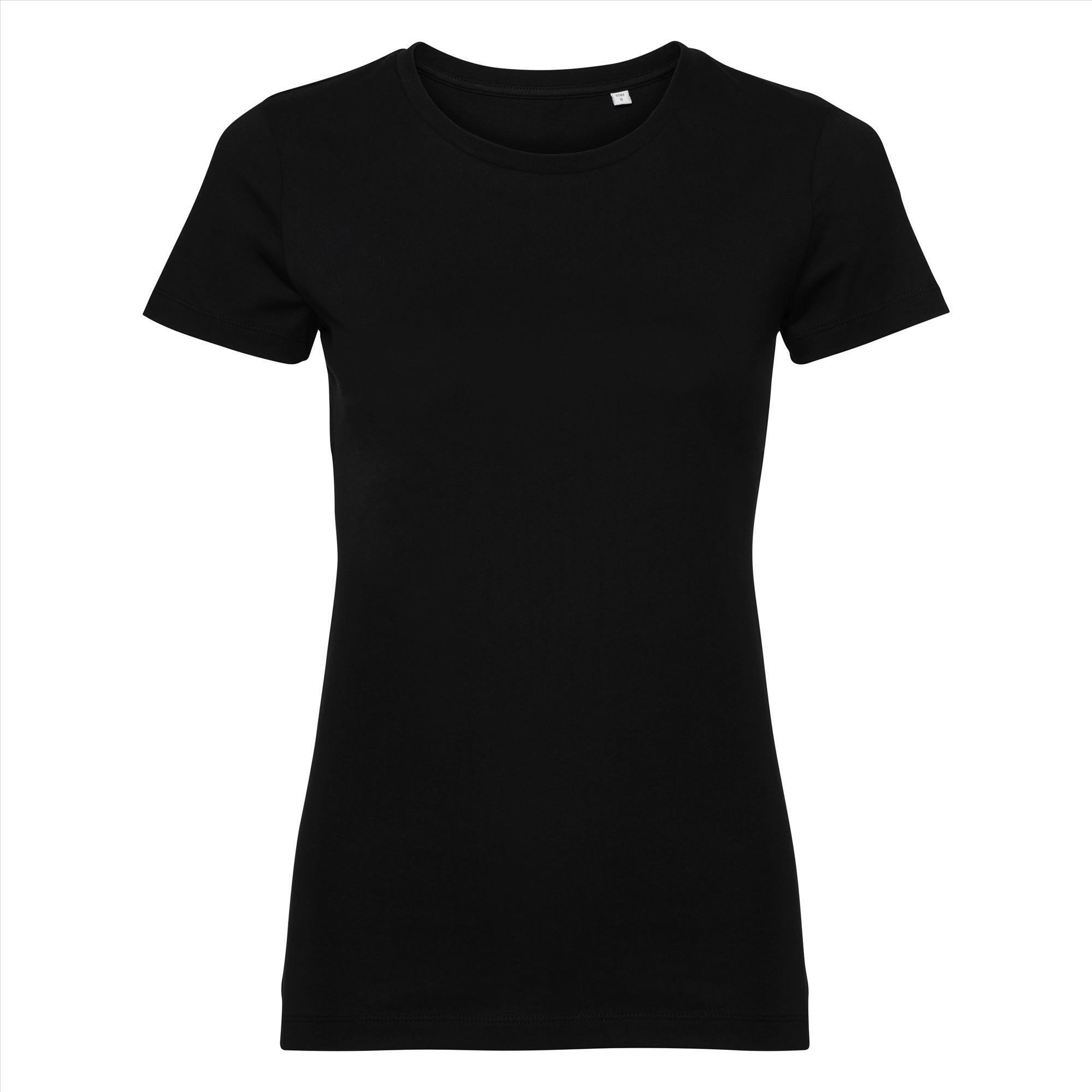 Dames T-shirt zwart bedrukbaar te personaliseren duurzaam