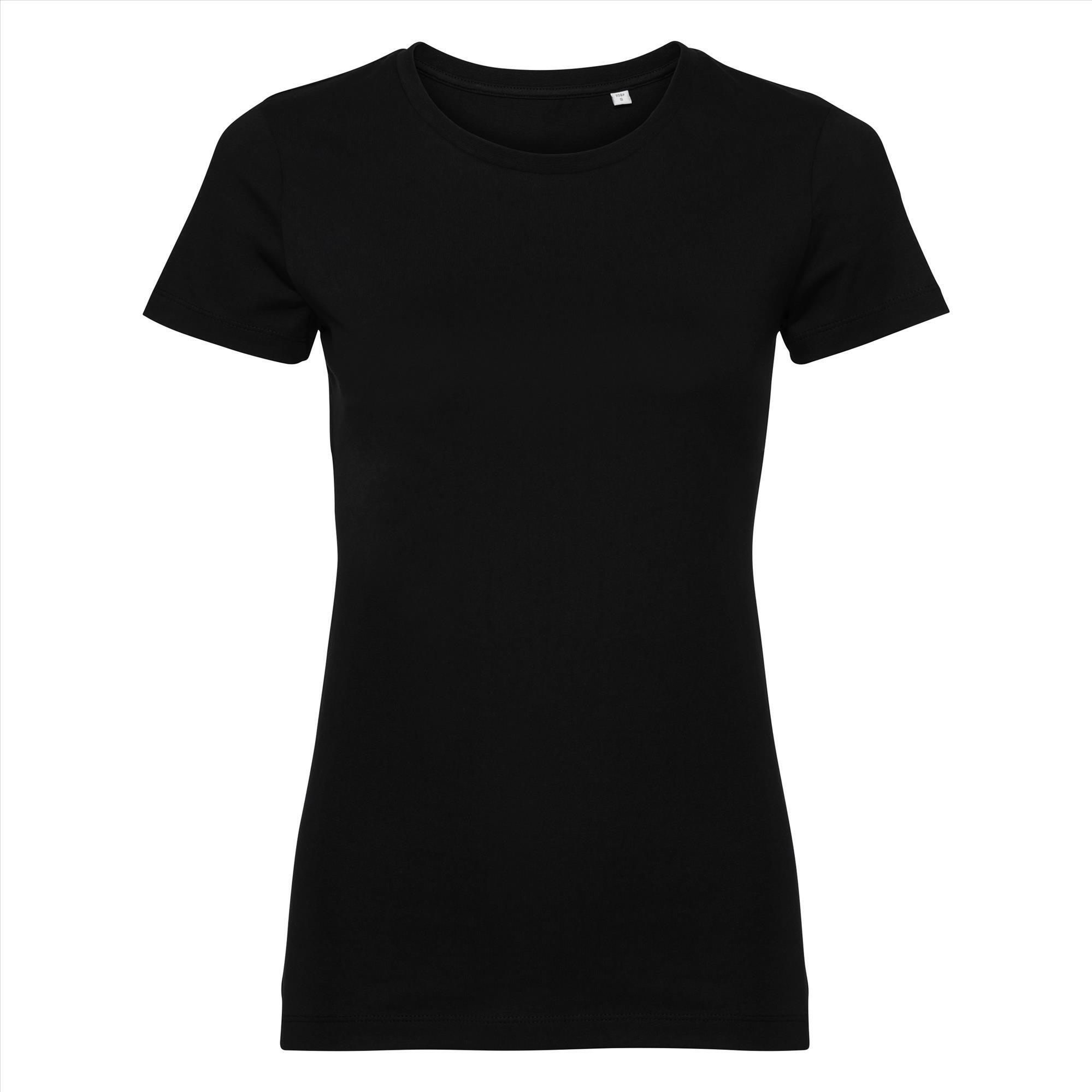Dames T-shirt zwart bedrukbaar te personaliseren