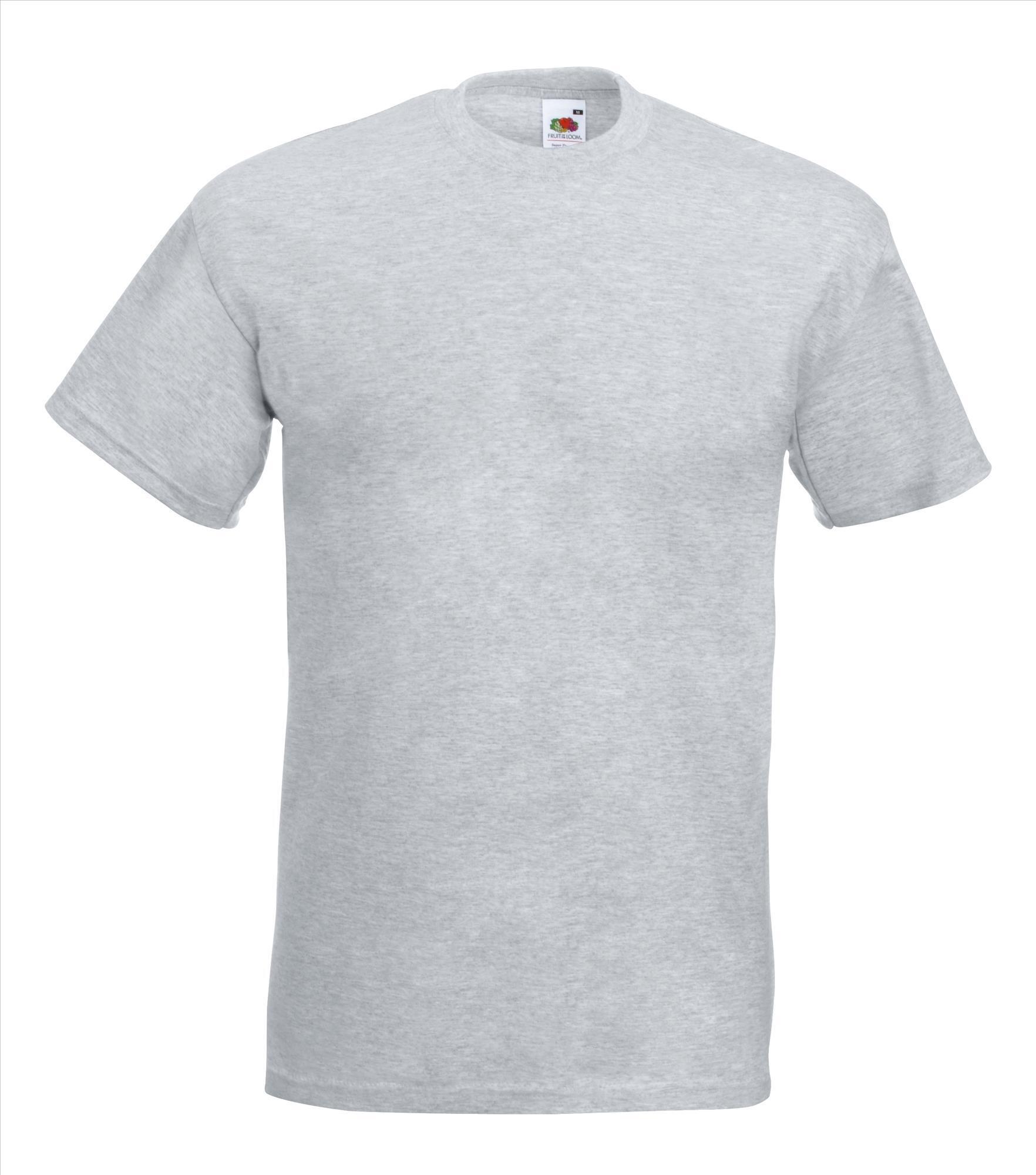 Dik gebreide T-shirt heide grijs voor mannen ronde hals te personaliseren