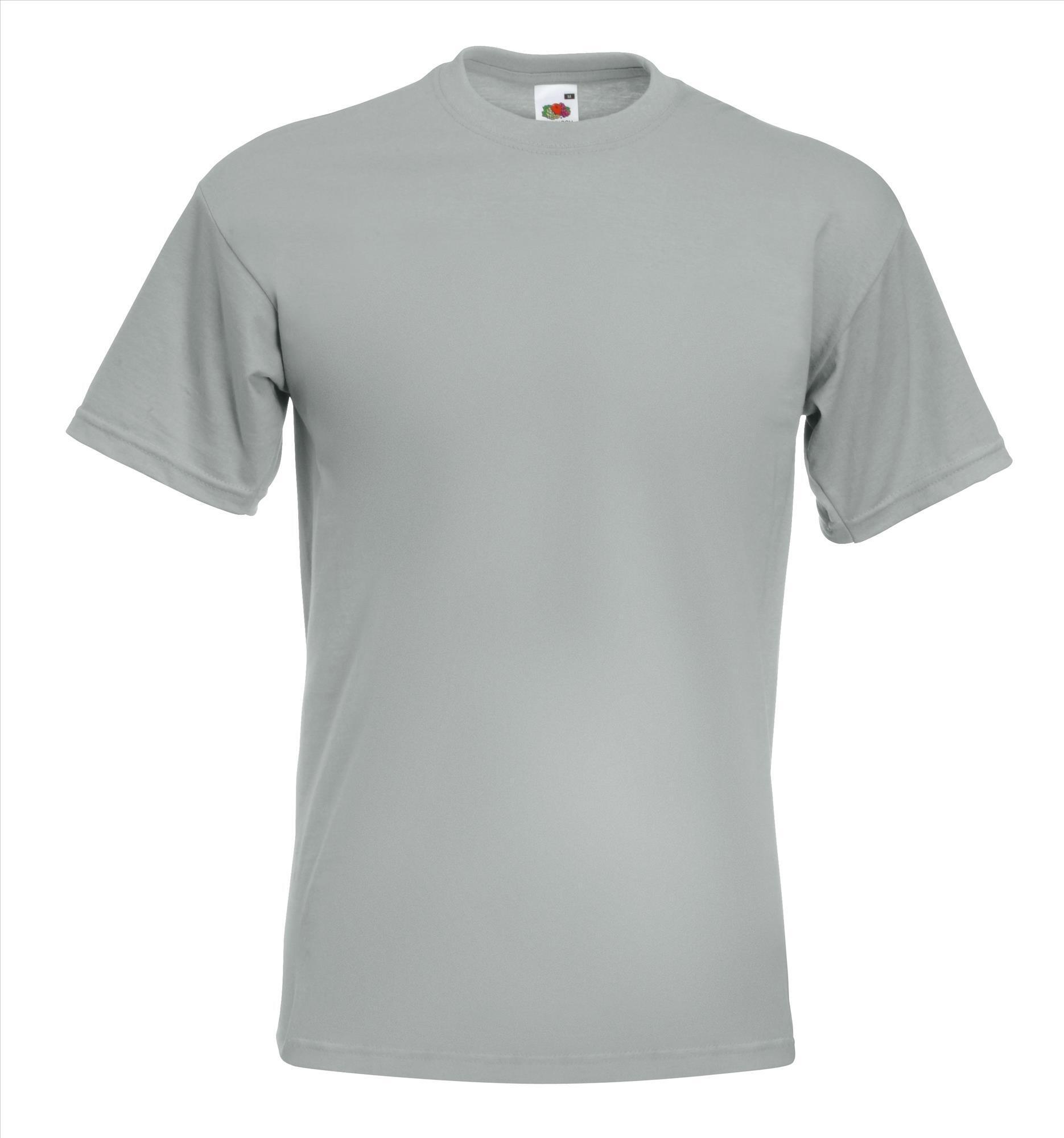 Dik gebreide T-shirt zink grijs voor mannen ronde hals te personaliseren