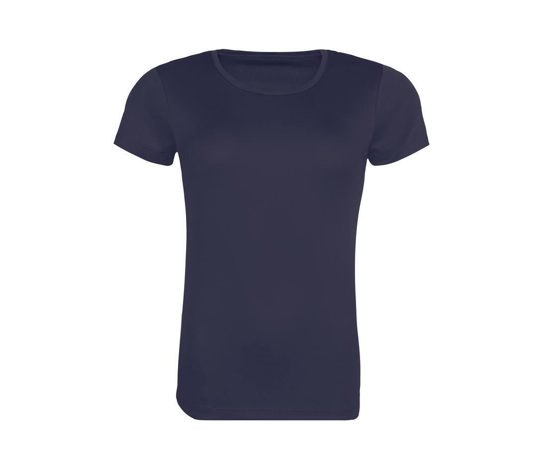 Duurzaam dames sport T-shirt donkerblauw te personaliseren