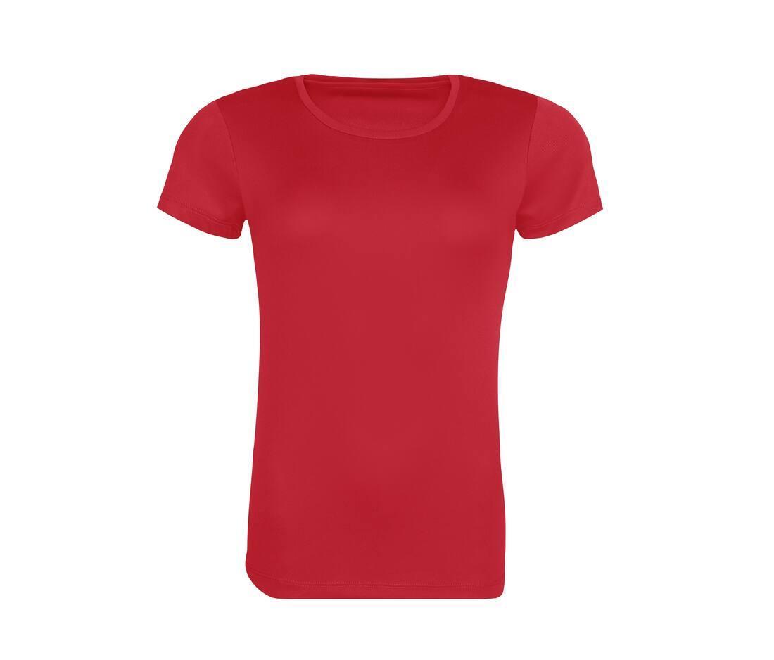 Duurzaam dames sport T-shirt vuurrood te personaliseren