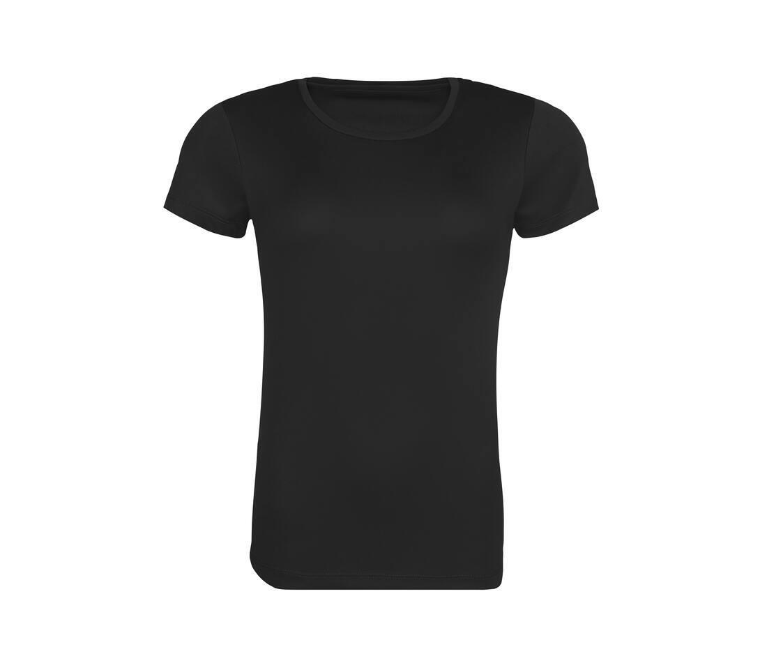 Duurzaam dames sport T-shirt zwart te personaliseren