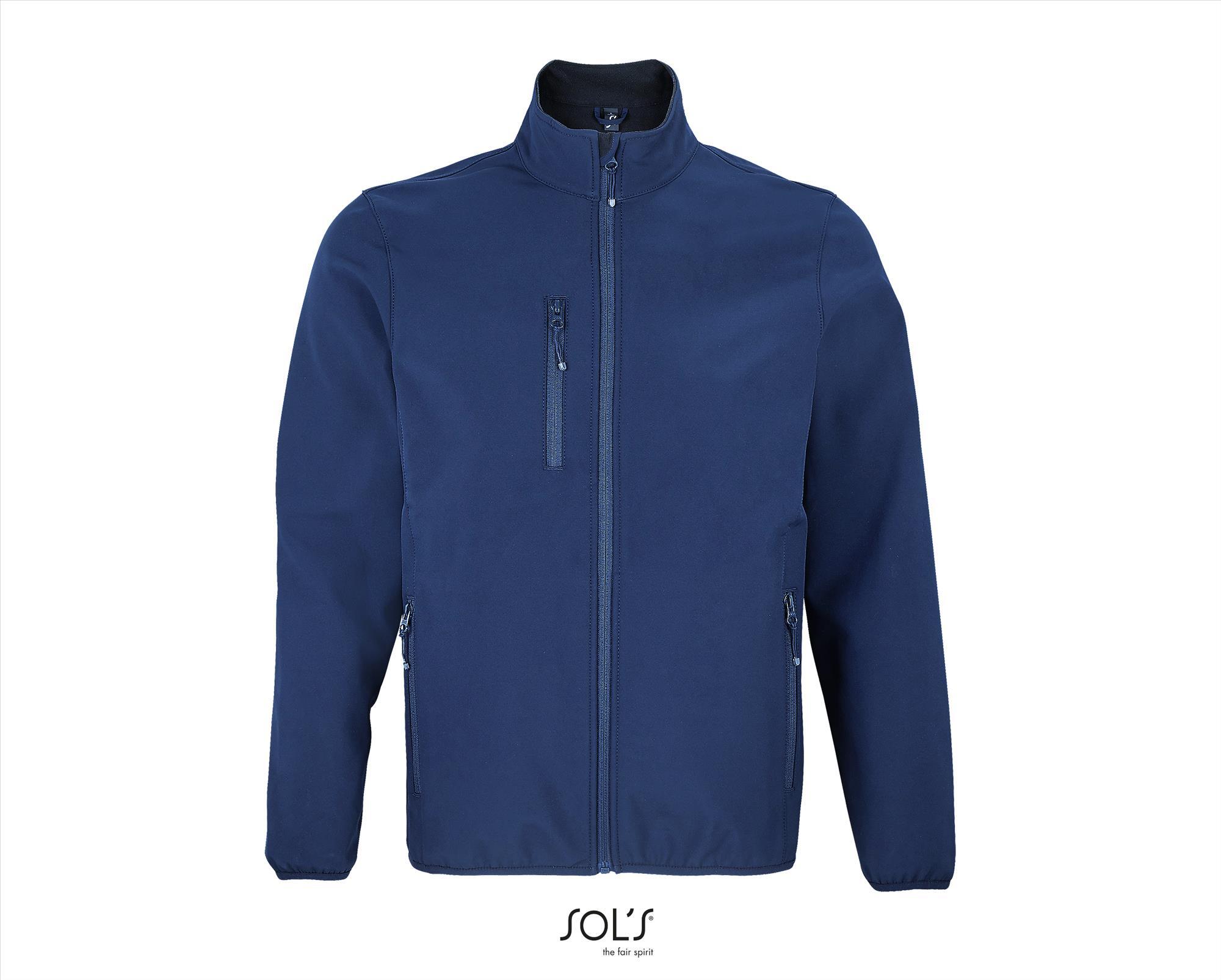 Een duurzame 3 laags Softshell Jacket voor heren donkerblauw