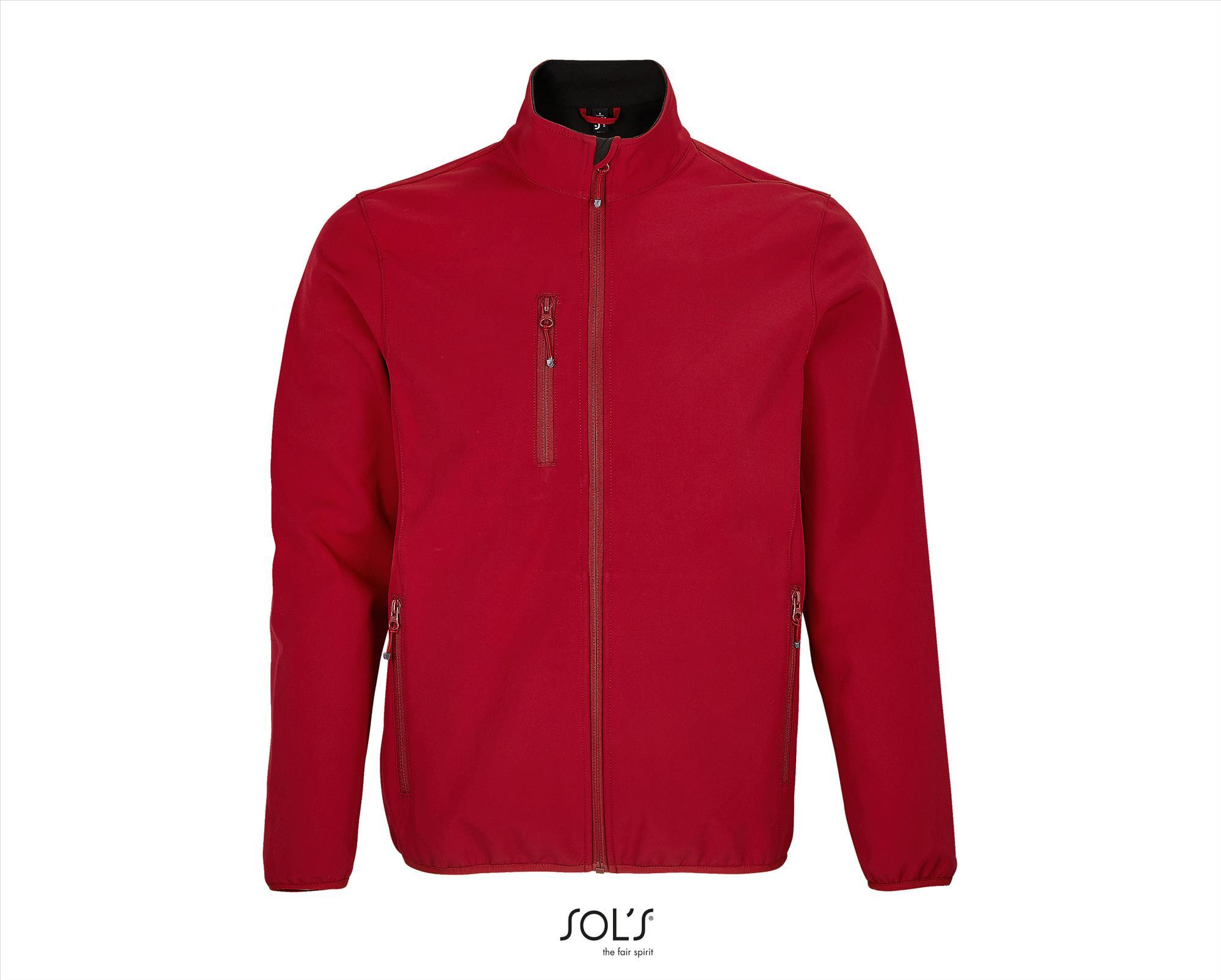 Een duurzame 3 laags Softshell Jacket voor heren peper rood