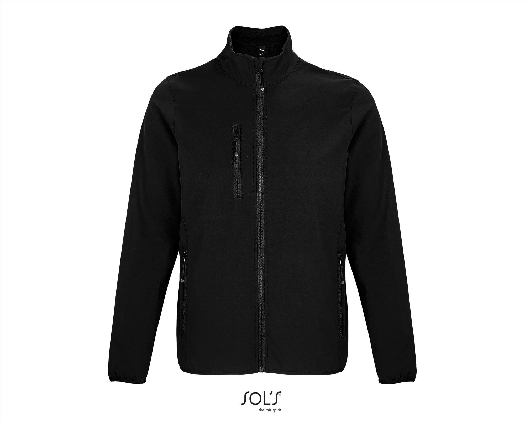 Een duurzame 3 laags Softshell Jacket voor heren zwart