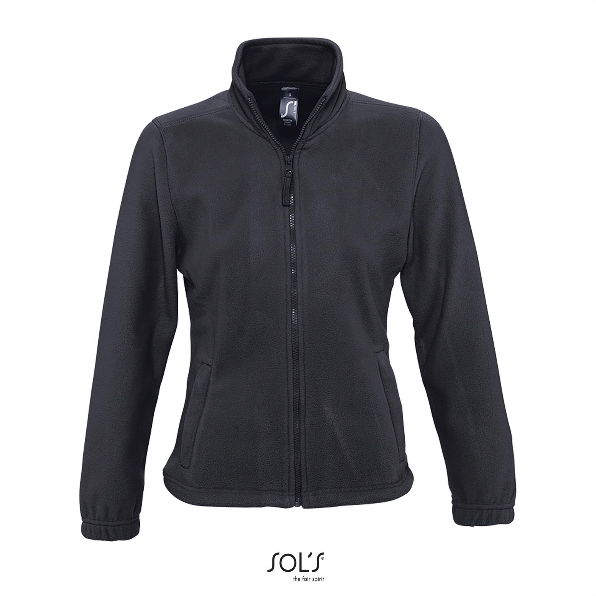 Fleece jas voor dames charcoal grey te personaliseren bedrukken.