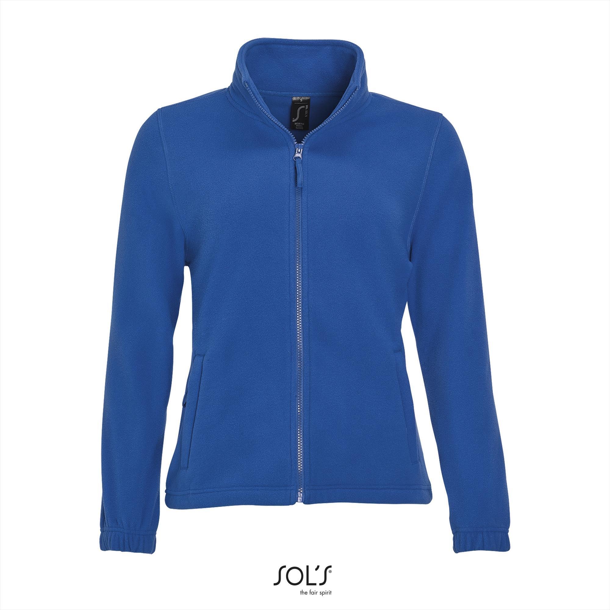 Fleece jas voor dames royal blauw te personaliseren bedrukken.