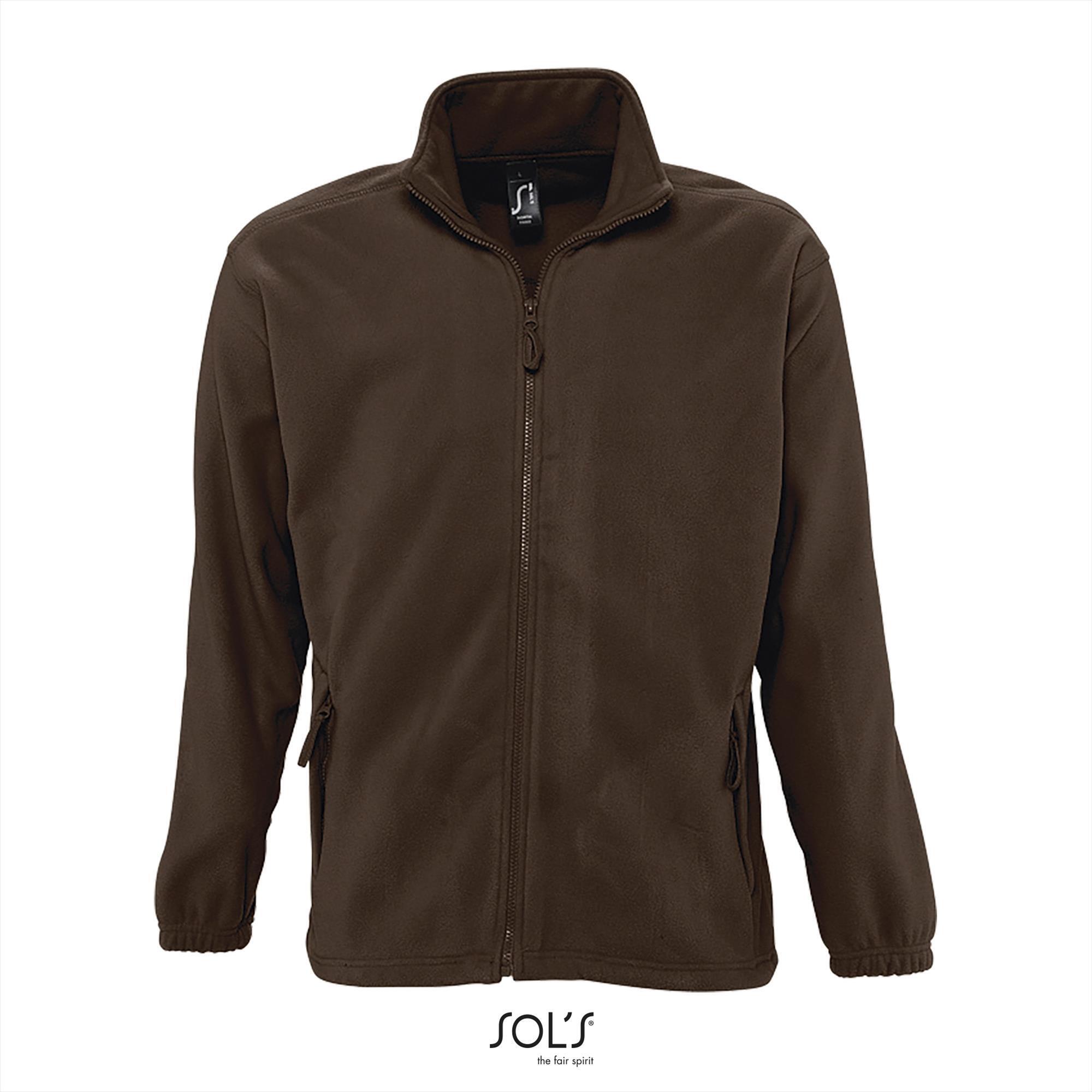 Fleece jas voor heren dark chocolate te personaliseren bedrukken