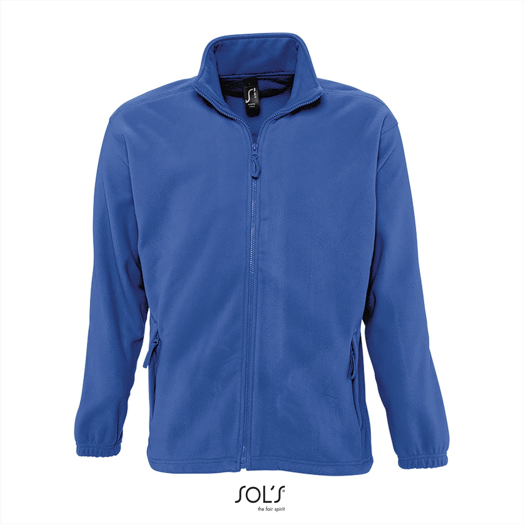 Fleece jas voor heren royal blauw te personaliseren bedrukken