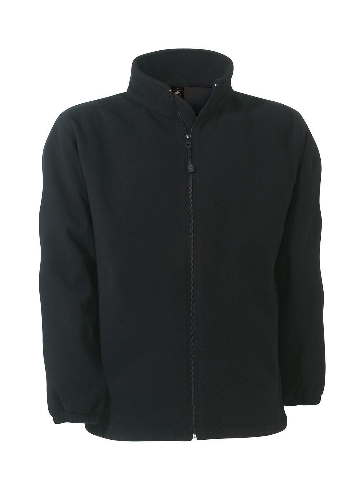 Fleece jas voor mannen zwart windproof en waterbestendig