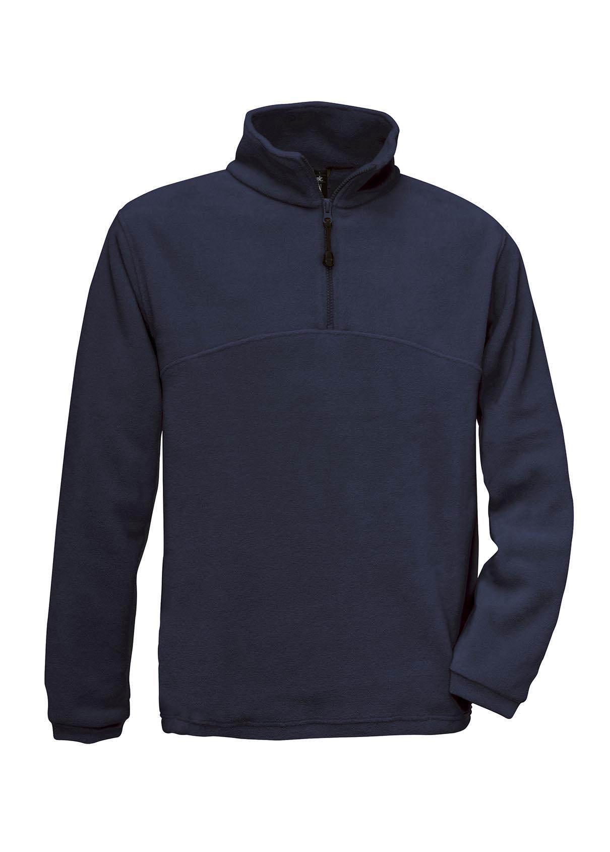 Fleece trui donkerblauw voor mannen te personaliseren