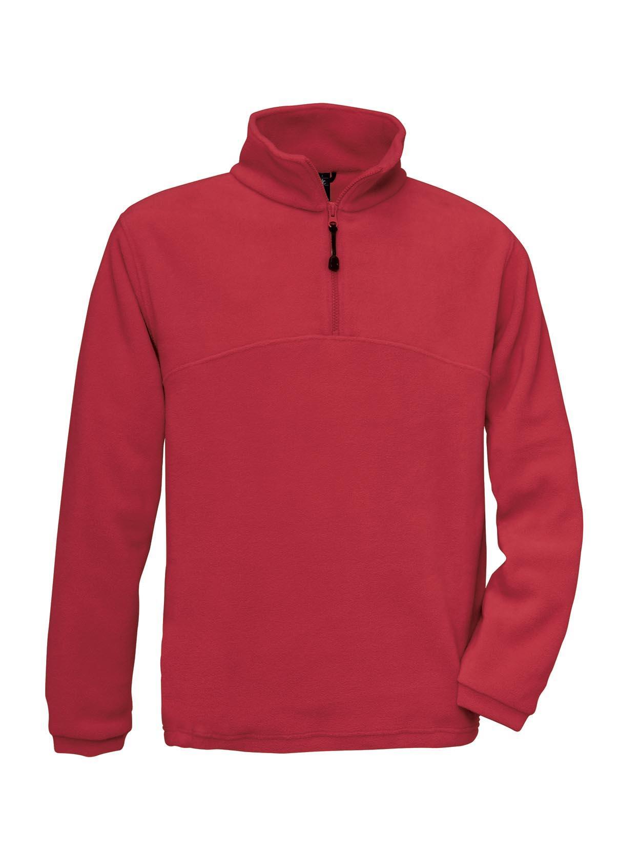Fleece trui rood voor mannen te personaliseren