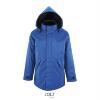 Half lange jas royal blauw gewatteerde voering unisex