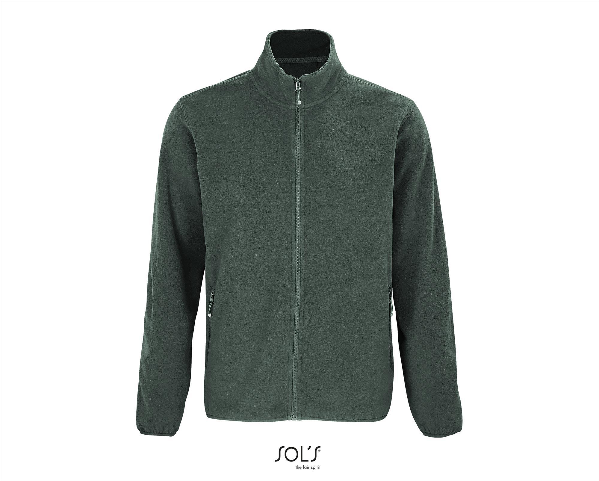 Heren fleece jacket regenwoud groen van gerecycled polyester te personaliseren