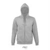 Heren hoodie sweater grijs melange met rits. personaliseren eigen ontwerp