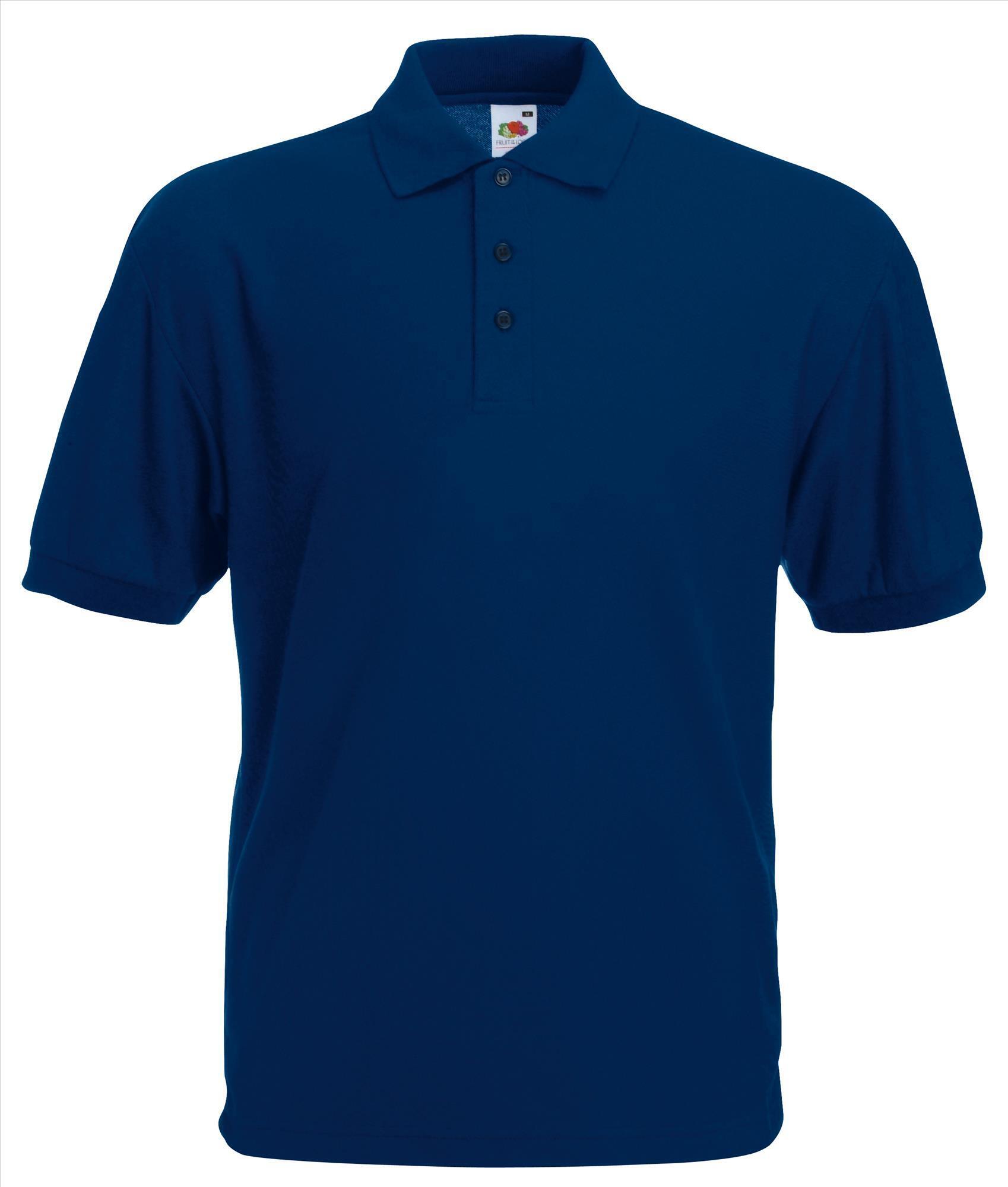 Heren polo donkerblauw bedrukken met eigen ontwerp. Vanaf 1 stuk!